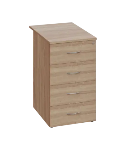 CKCP 2 - 75 kontejner přístavný, 4-zásuvkový, deska 25 mm, centrální zámek, dub bardolino